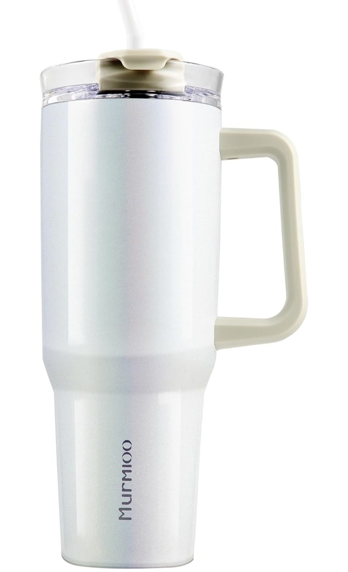 Murmioo 40OZ Tumbler with Handle and Straw,Insulated Leak Proof Double Walled Stainless Steel Travel