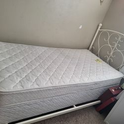 Twin Mattress And Metal Bed Frame 