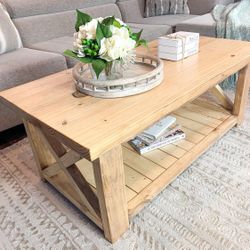 Custom coffee table farmhouse Wood  Modern Rustic Center Oval Set End Table Side Table  Storage Monastery Set Chest  Restoration hardware Carpenter