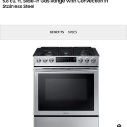 Samsung Gas Range New 