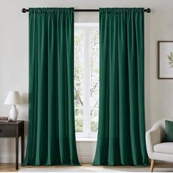 New 42x96 Curtains - Emerald/Hunter Green
