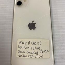 iPhone 11 A211 64 GB  CARRIER VERIZON NO SIM CARD RESTRICTIONS cracked on the back. Check pictures for more details.