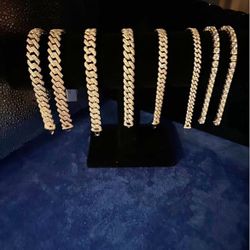 💎 Iced Out Moissanite Cuban & Tennis Bracelets 🔥 Bustdown Drip – Passes Diamond Tester 💥 $199