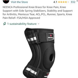 NEENCA Professional Knee Brace for Knee Pain, Knee Support with Side Spring Stabilizers, Stability and Support for Arthritis, Meniscus Tear, ACL,PCL, 