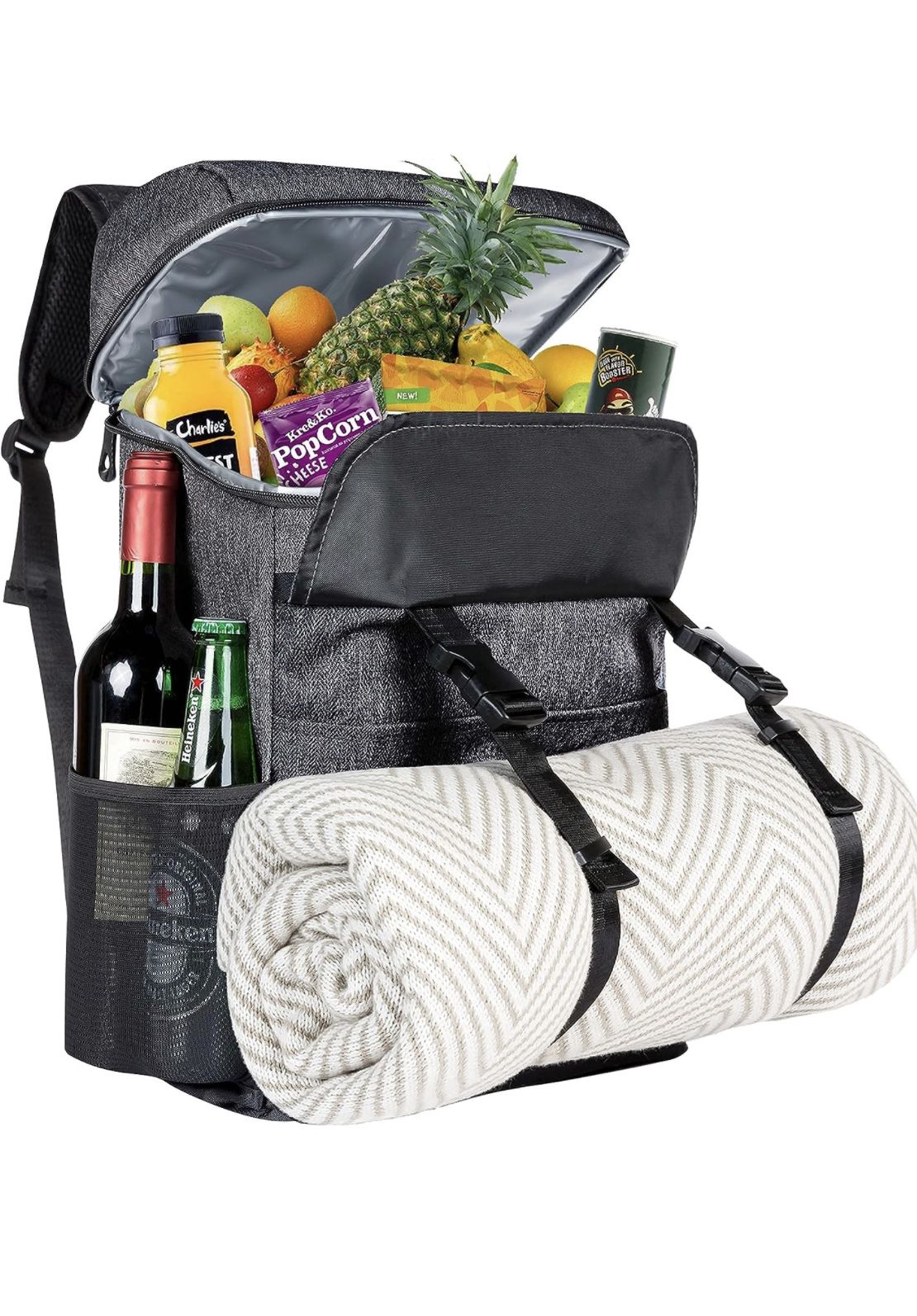 Picnic Basket, Picnic Backpack, with Cooler Compartment, Insulated, Leak Proof, Waterproof, Picnic Bag,Picnic Baskets for 2 to 4, Large Capacity 7.1 G