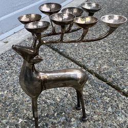 Candle Holding Reindeer Vintage