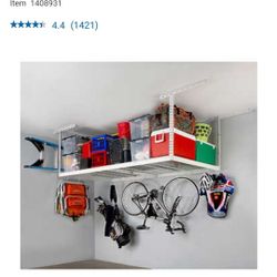 SafeRacks 4 ft. x 8 ft. Overhead Garage Storage Rack and Accessories Kit $200
