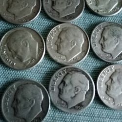 1950 Through 1964 Silver Roosevelt Dimes Run Of 14 Coins 
