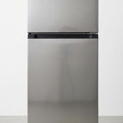 Stainless Look Half/Mini Fridge (4.5 cu ft) Two Doors