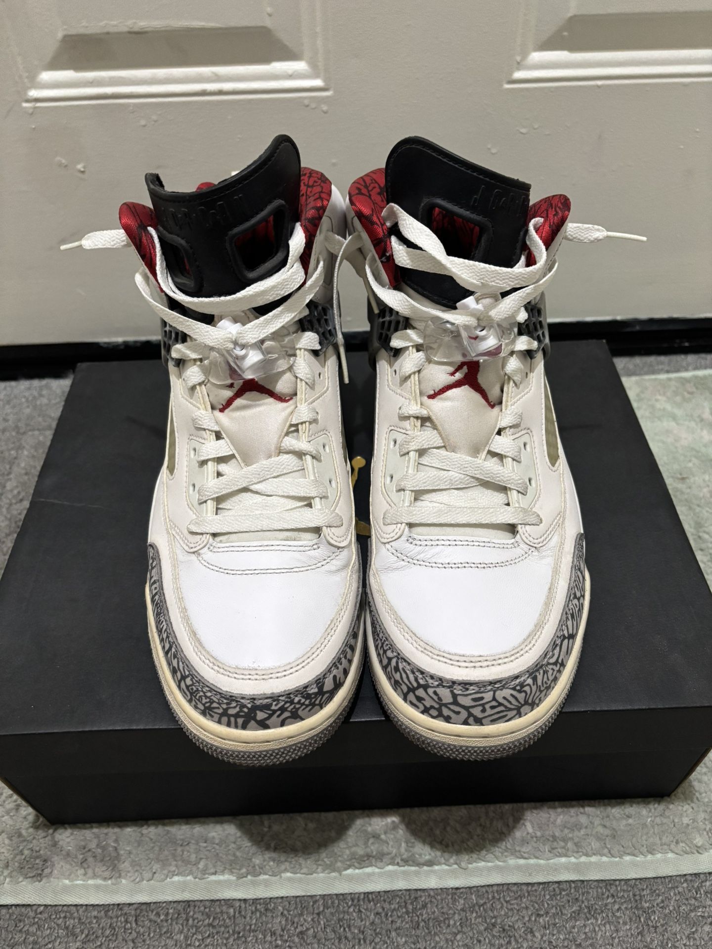 Nike Air Jordan Spizike BG White Black Cement Grey Varsity Red