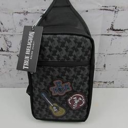 NEW True Religion KEDUS Sling Crossbody Shoulder Adjustable Strap Bag Gray Black