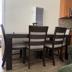 dining table set for 6 with bench