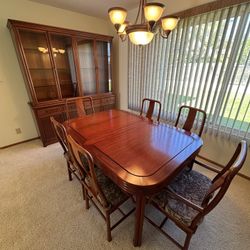 Dining Table hutch and Buffet Plus Silver Holder 