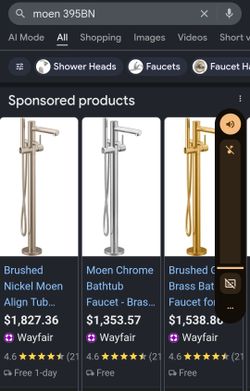 Luxury brushed nickel freestanding tub filler