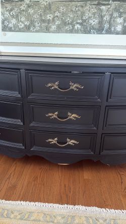 Black dresser, 76"x 22"x 32"