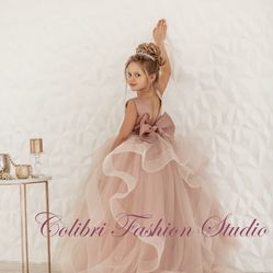 Beautiful Flower Girl Dress (Dusty Rose/Pink) 