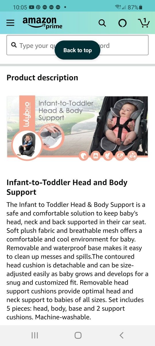 Carseat And Stroller Support Insert