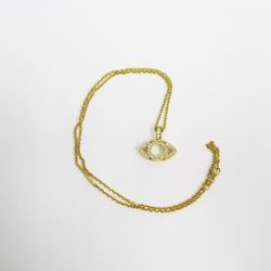 METAL NOIR 18 Yellow Gold Large Evil Eye Diamond Necklace