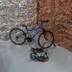 Mongoose Ledge 2.1 Mountain Bike  + Bell Bike Bicycle Rack Trunk Mounted