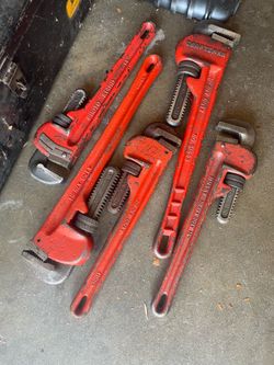 Craftsman, Proto, Husky and two additional Heavy Duty Pipe Wrenches