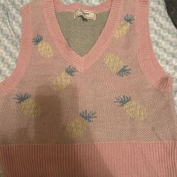 Pink pineapple sweater vest