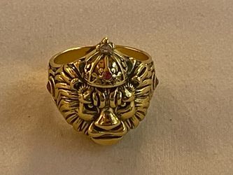 Vintage Luxury Lion King Crown Design Ring for Banquets Parties Jewelry Accessories Gifts Suitable for Both Men and Women