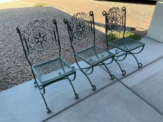 3 patio metal chairs