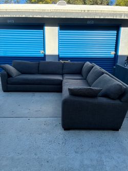 Down Feather Dark Gray Sectional Couch 🛻Delivery Available🛻