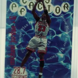 MICHAEL JORDAN 1998 FLEER TRADITION PLUS FACTOR BULLS CARD! #142. Mint Condition!