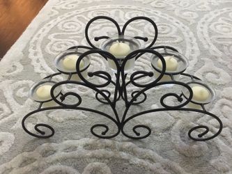 Black metal candle sconces x 2