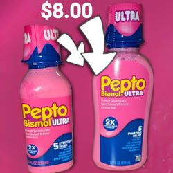 Pepto Bismol ULTRA Liquid, Fast 5-Symptom Stomach Relief, Upset Stomach Relief, 8 Oz & 12 Oz
