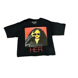 H.E.R Sz S Women Graphic Tee Cropped Black