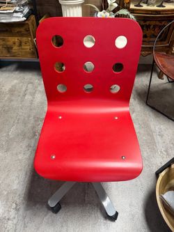 Red IKEA Task Chair With Wheels