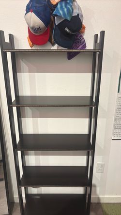 Black 5-Tier Ladder Bookshelf