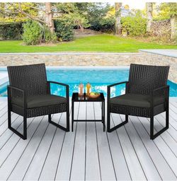 Rattan Bistro Set Indoor/Outdoor