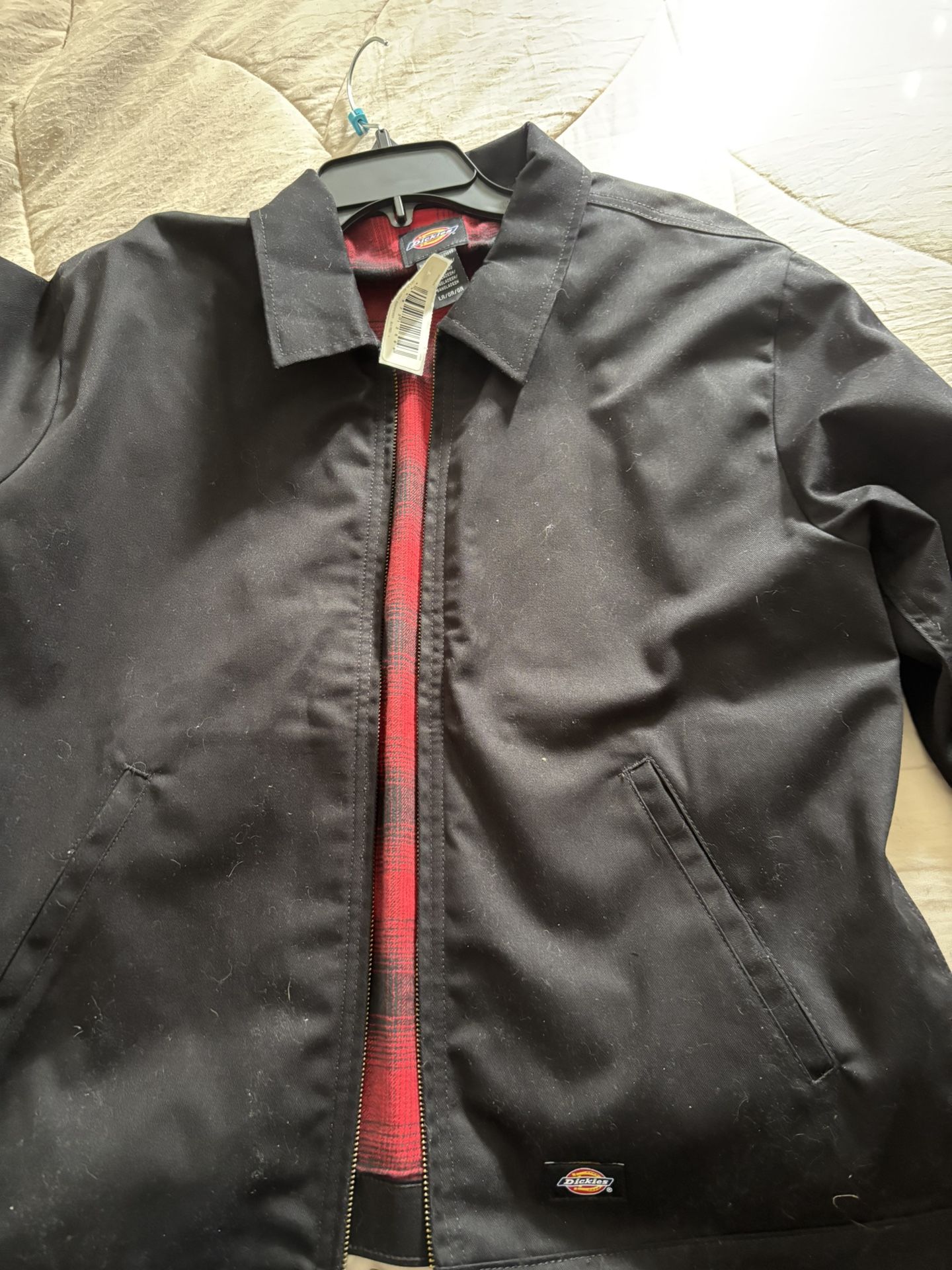 dickies jacket rn20697 black with plaid red Vintage