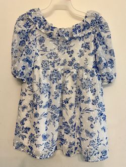 Beautiful Blue And White Print Dress