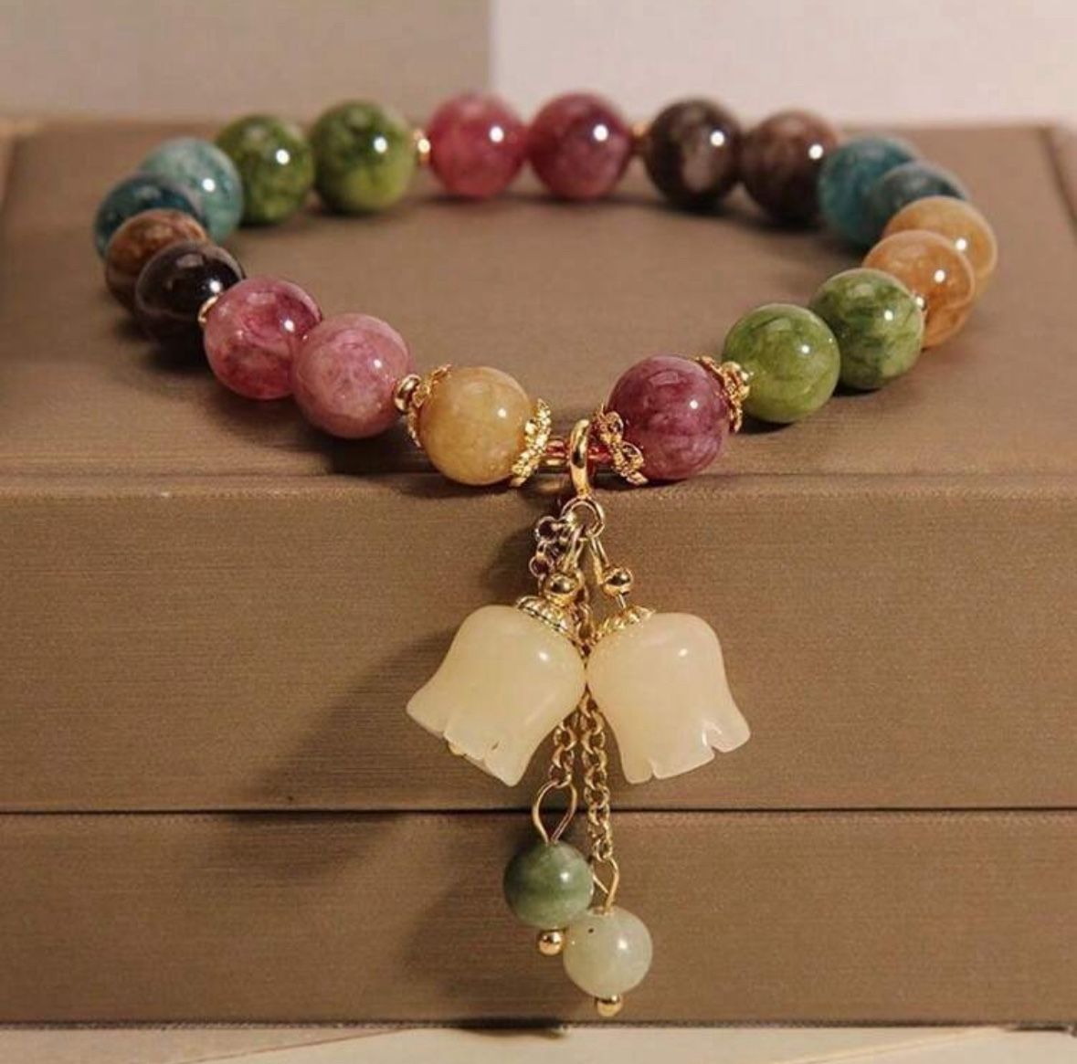 bracelet Rainbow Tourmaline Bracelet Niche Luxury