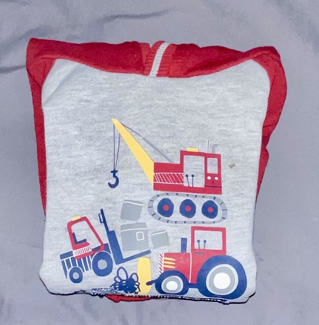 Kids Headquarters Red and Gray Construction Sweatshirt