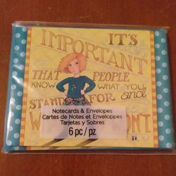 BRAND NEW IN PACKAGE MARY & CO. BLANK INSIDE GLITTER STATEMENT NOTECARDS & ENVELOPES SET - 6 CT