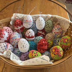 Mercerized Cotton Crocheted Eggs. 