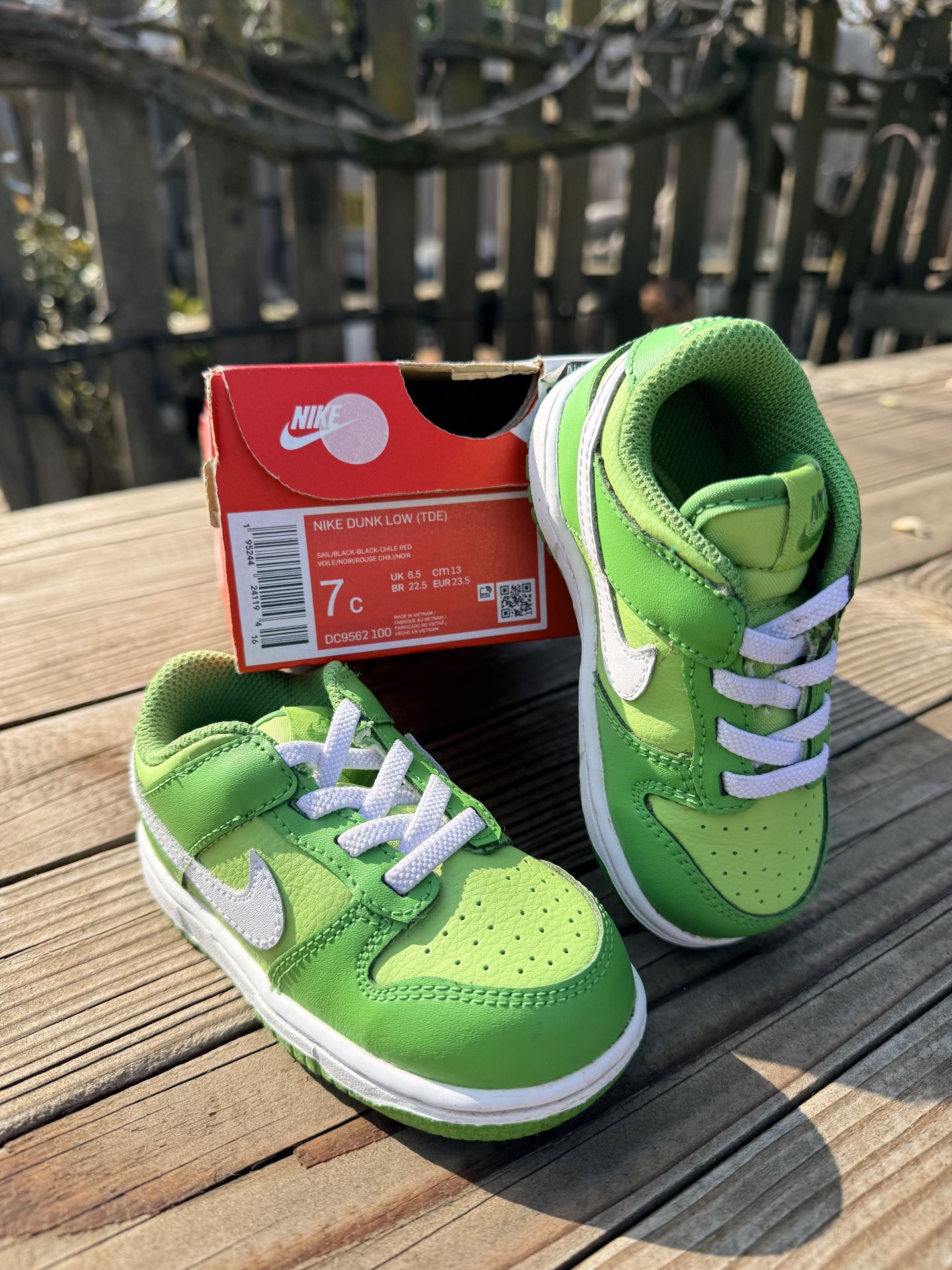 Nike Kids Dunk low green sneakers