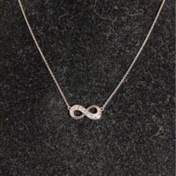 Sterling Silver Crystal & Diamond Accent Infinity Pendant Necklace, 18"  $175 Tags On Them !  Last One On My Page PickUp Only In Fall River  Pics Up 