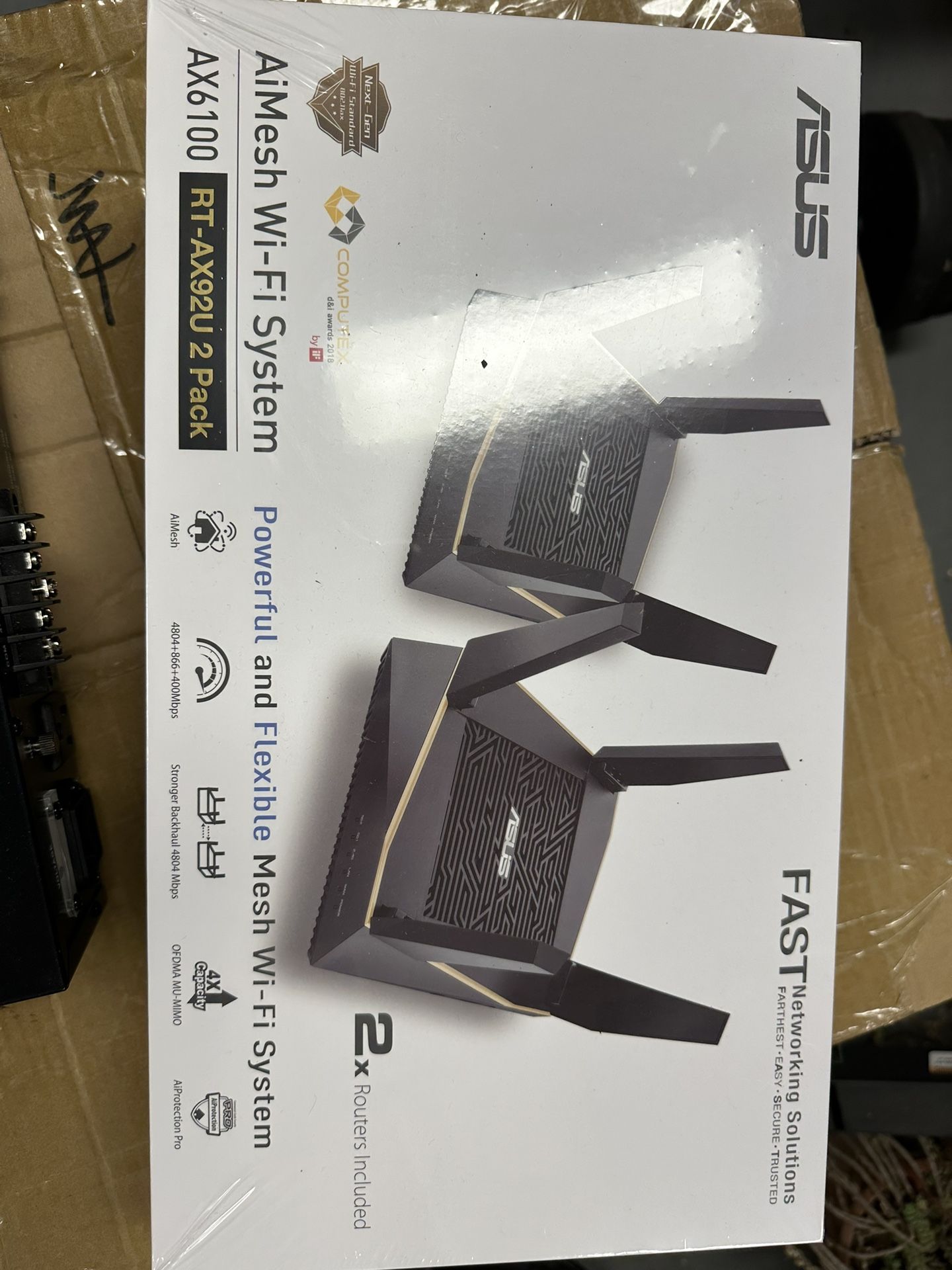 Brand New Two Pack Asus Ax6100 Wifi 6 Router 