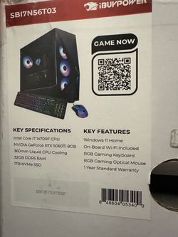 I7-14700F 32GB DDR5 RTX 5060ti power gaming PC