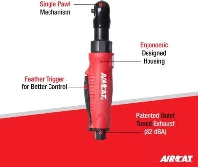 1/4" AIRCAT AIR RATCHET WITH SWIVEL FITTING
