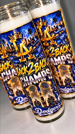 Dodgers back2back candle