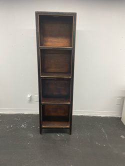 Tall Narrow Wood Bookshelf 4-Tier