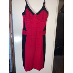 Womens Red/black Bebe Dress