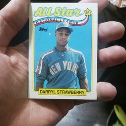 1989 DEFECTED...Darryl Strawberry Allstar Baseball Card 